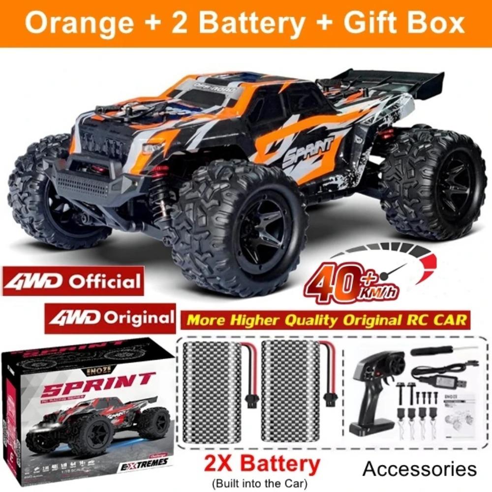 Remote Control Car 4X4 Off Road Monster Truck All Terrain RC Cars 40KPH High Speed 4WD Electric Vehicle Toy Gift for Kid Adult