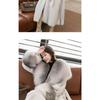 Schicker Nerzmantel Damen Übermantel Herbst Winter Dick Warm Pelzparka Locker Fuchsfellkragen Lange Nerzmäntel