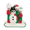Minimalist Modern Elegant Snowman Family Alloy Christmas Tree Ornament For Celebration Joyful