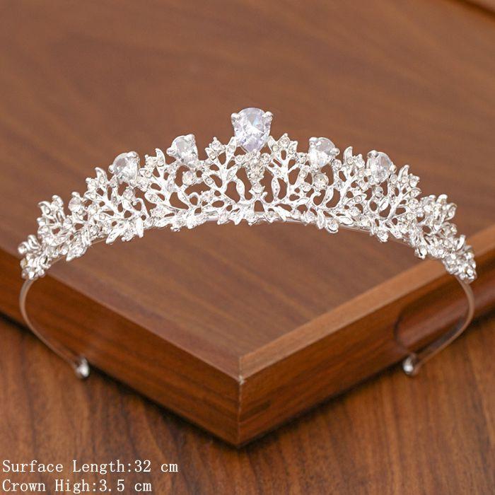 Bridal Tiara Hair Crown Wedding Hair Accessories for Women Silver Color Crown for Bridal Crowns and Tiara Women Accessories Gift