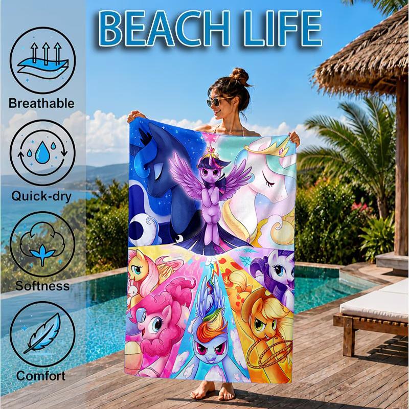 Mythical Fantasy Colorful Unicorn Beach Towel, Microfiber Beach Towel, Perfect For Pool, Beach, Travel, Home Decor Beach Party Fan gifts