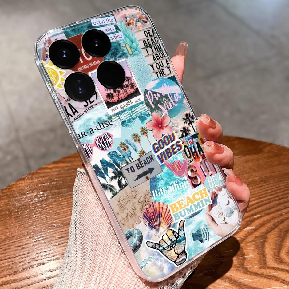 Case For Xiaomi17T 17Ultra Beautiful Flower Astronaut Anti-Fingerprint Transparent Shell For Xiaomi 17T 17 Ultra Coque Funda