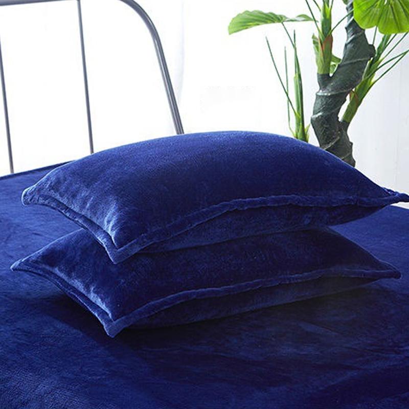 Flannel pillowcase, 48x74cm, solid color, autumn and winter, flannel, warm, plus, velvet pillowcase, large bed