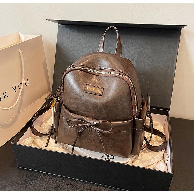 

Ретро сумка женская мода нишевый дизайн портативный студенческий школьный рюкзак повседневный высококачественный рюкзак кофейный