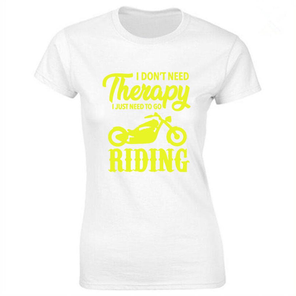 Motorcycle Girl Print Cotton Casual Tshirt Women Funny T Shirt for Lady Streetwear Regular Top Tee