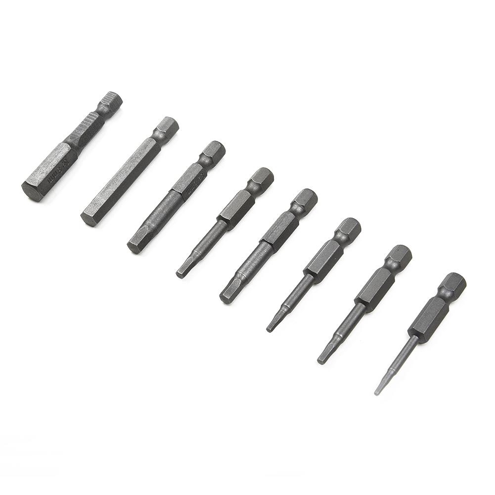 8pcs Hex Key Bits Power Drill Metric Silver 1 4 Magnetic handle