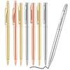 50Pcs/Lot New Slim Metal Ballpoint Pens Rose Gold Silver Advertising High Quality School Office Supplies Free Custom Logo Name