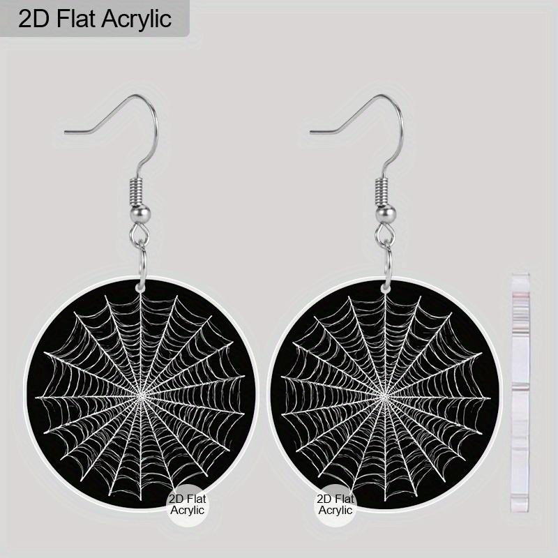 

2D Плоские Акриловые Серьги на Хэллоуин Украшение Черная Подвеска Паутина Ювелирные Изделия Женские Сувениры для Вечеринки