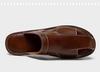 Men's Versatile Genuine Leather Beach Sandals, Sizes 46-47, Soft Sole Cowhide Summer Thong Slippers