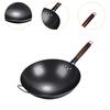 Non-Stick Wok Pan Traditional Cooking with Wooden Handle Kettle Pots Universal Gas Cookware