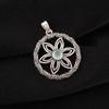 Rare Aqua Chalcedony Gemstone 925 Sterling Silver Jewelry Handmade Pendant 1.48" CP-29-21
