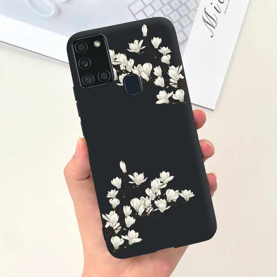 For Samsung A21S Case SM-A217F A 21S Back Cover Fashion Flower Cartoon TPU Soft Silicone Phone Case For Samsung Galaxy A21s Capa