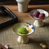 Retro Chinese Zen Ceramic High-Foot Dessert Plate