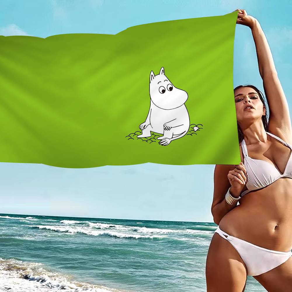 Cute M-Moomins Microfiber Printed Beach Towel Mountain Climbing Yoga Beach Swimming Running Absorbent Soft Towel