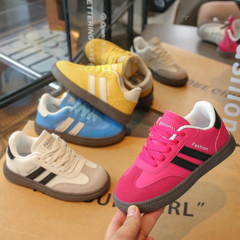 

Корейская версия детской моды Macaron Color German Training Shoes Осенняя новая обувь для мальчиков и девочек All Match Board Shoes 26 синий