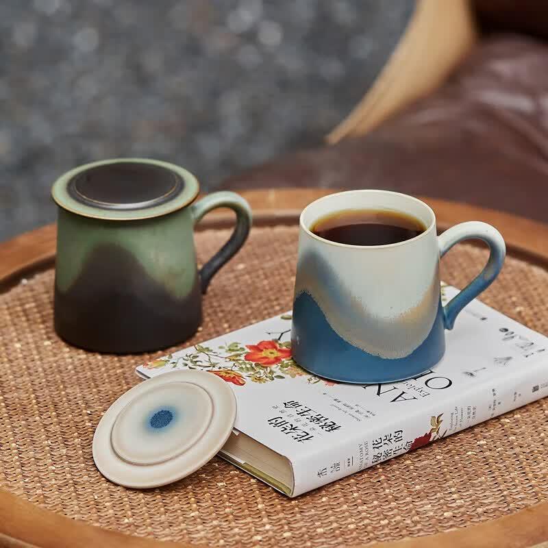 Yumei Mountain Sea Blue Crystal Mug Pair Gift Set