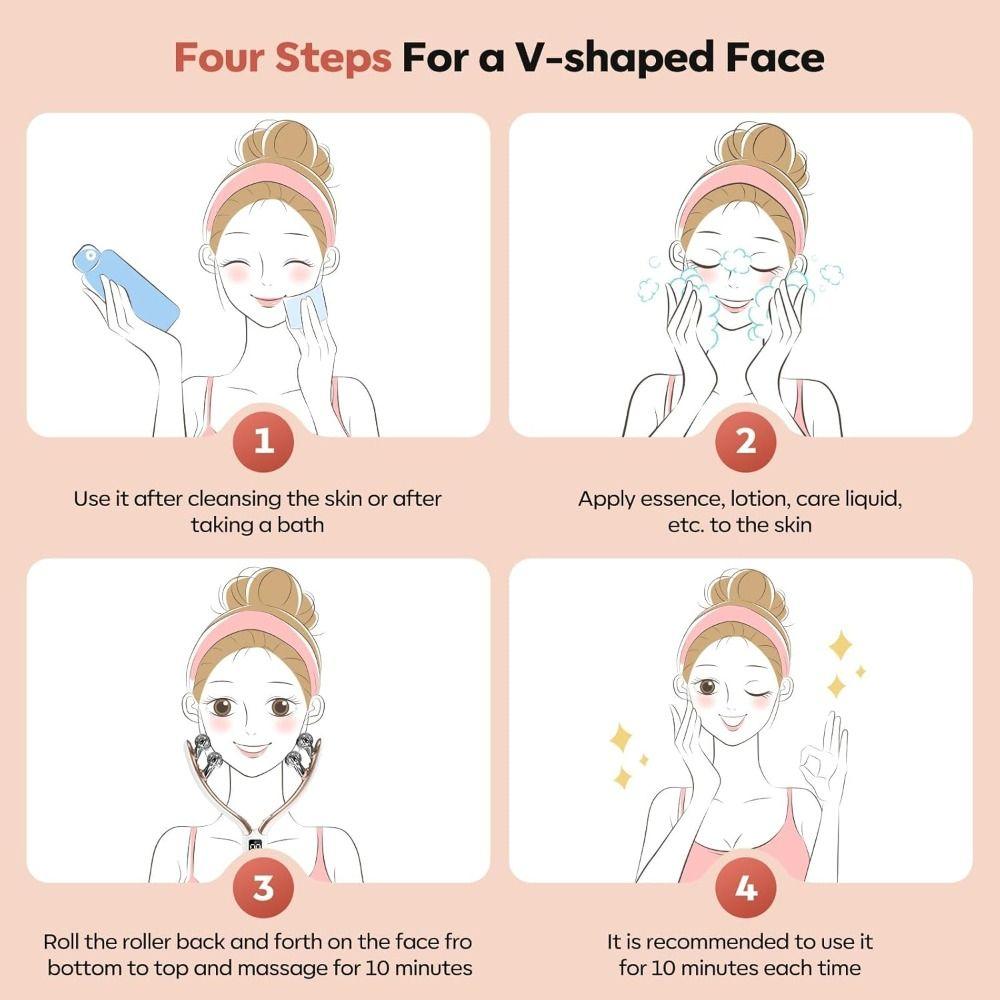 8 Round Massage Ball Wireless Microcurrent Facial Massager with 3D Roller Face-lifting tool