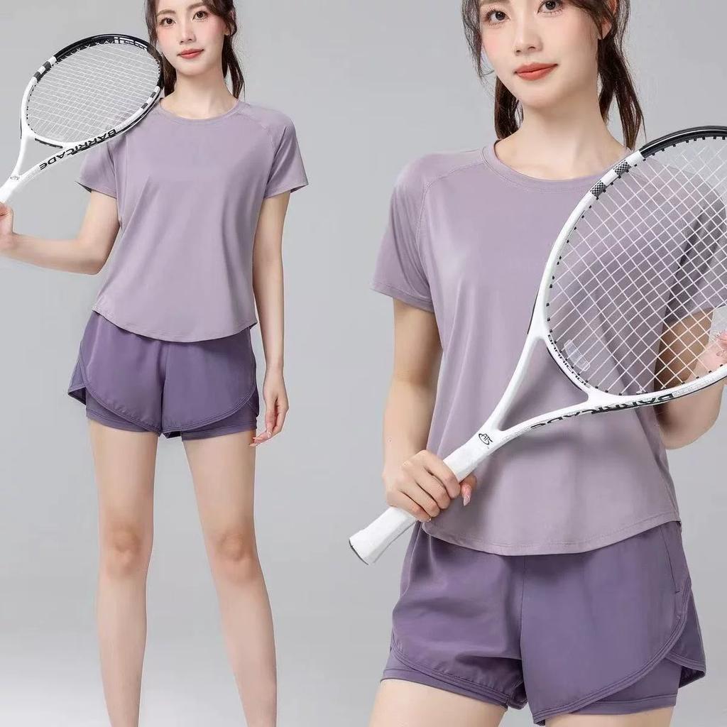 Women's Summer Thin Marathon Sports Shorts, Two-In-One Design, Anti-Exposure, Slimming, Track and Field Running Shorts
