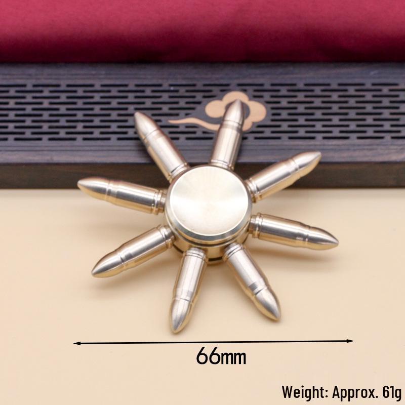 Brass Ship's Wheel Ornament - Helmsman Navigator Desktop Decor Copper Craft Spinner