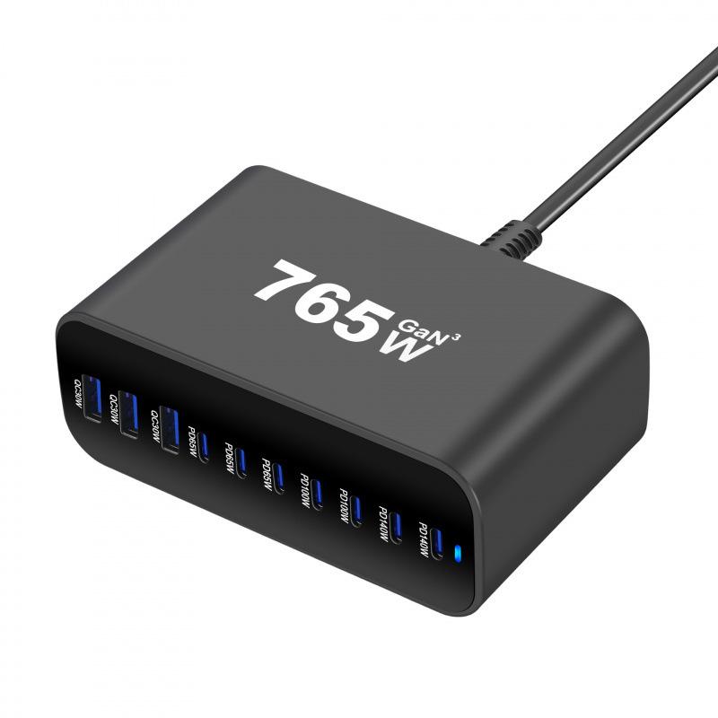 New Gallium Nitride 800W Multi-port PD Desktop Charger with AU Plug Adapter