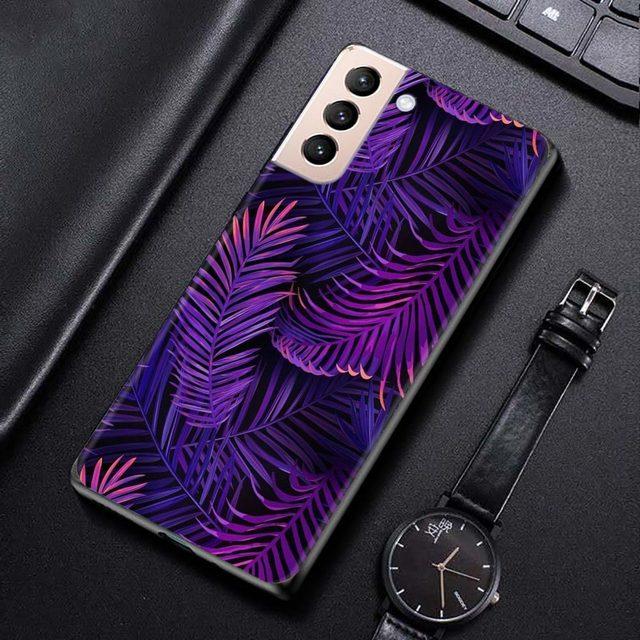 Shell für Samsung Galaxy S21 S20 S10 S9 S8 Plus Ultra 5g S10lite S10e S7edge S20 S21 Fe Abdeckung fall Vintage Bananen Blatt Blume