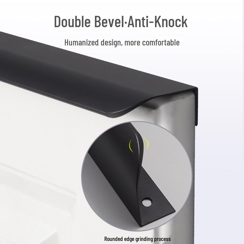 Oukali Curved Invisible Edge Aluminum Cabinet and Wardrobe Handle