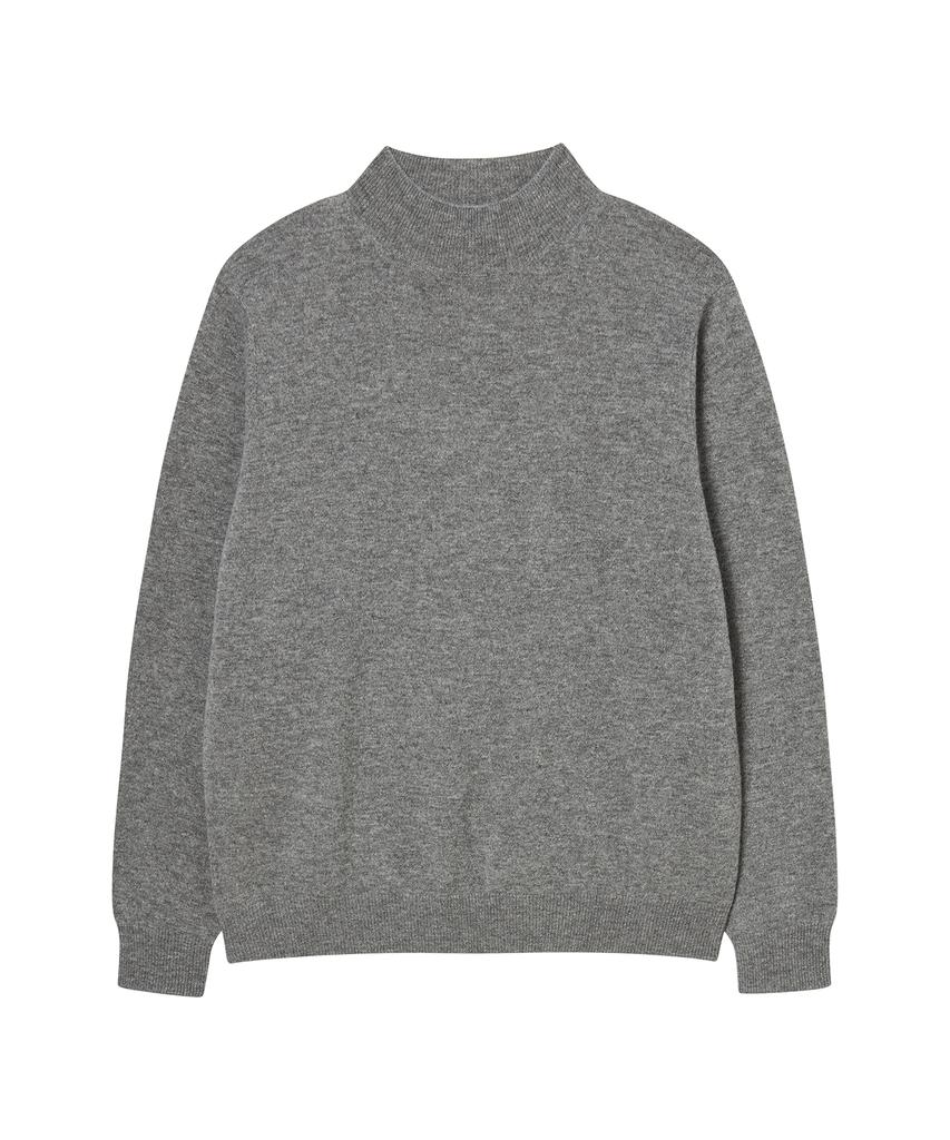 JE NE SAIS QUOI [Mens] Mock Neck Cashmere Knit _Heather Grey