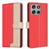 For Motorola Moto G56 5G Leather Case BINFEN COLOR Splicing Color RFID Blocking Wallet Stand Phone Cover