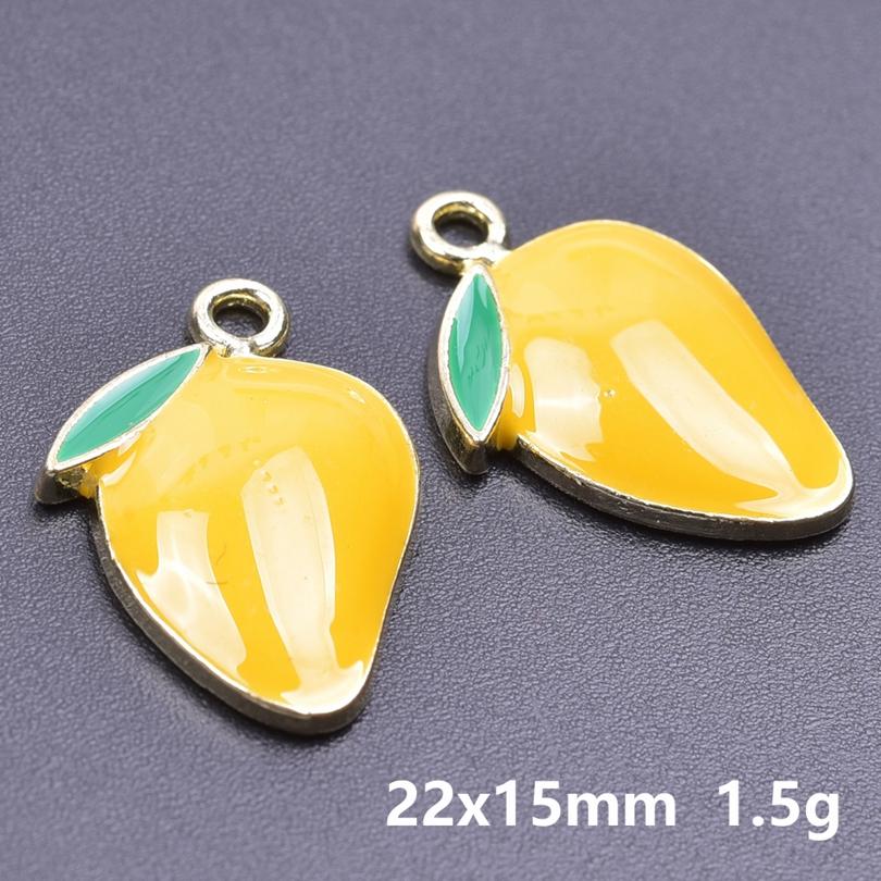 20 Stück Lebensmittel-Accessoires Rote Erdbeere Kirsche Emaille-Anhänger Für Schmuckherstellung Großhandel Frucht Banane Avocado Anhänger Anhänger-Zubehör