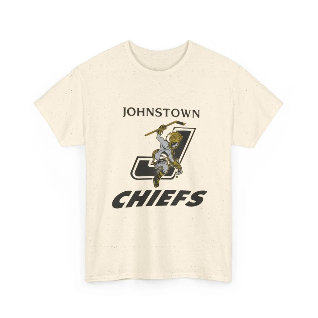 Ehemaliges Eishockeyteam Johnstown Chiefs Bedrucktes T-Shirt Vintage Indianer-Maskottchen