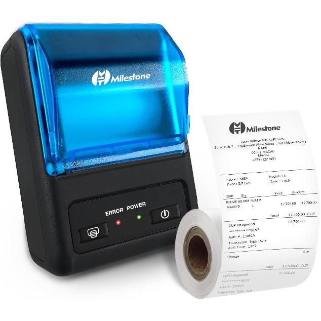 Bagana Receipt Printer Bluetooth Thermal Portable Wireless POS Printer for Small Business 58mm Mini Mobile Ticket Printer for Android & Windows, No