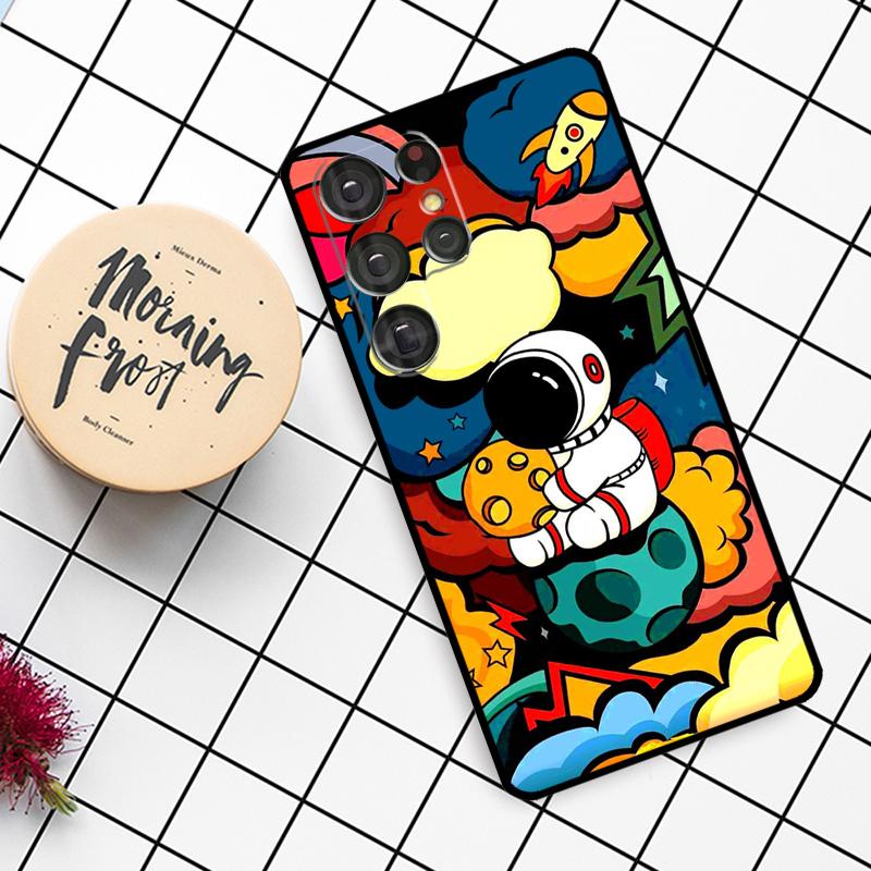 Star Astronaut Cute Case For Samsung Galaxy S21 S22 S23 S24 S25 Ultra S9 S10 S25 Plus S25 FE S20 FE Phone Cover