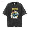 Grinspoon T Shirt Medium long sleeves vintage Washed Soft Comfortable homme graphic fashion Top For Everyday Wear Slightly