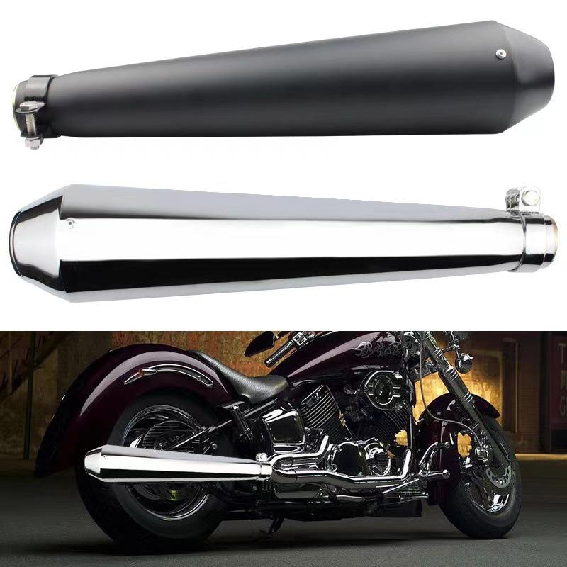 Universal Motorbike Exhaust Pipe Vintage Classic Electroplating 38-45mm Motorcycle Modified Accessories Exhaust Tail Section