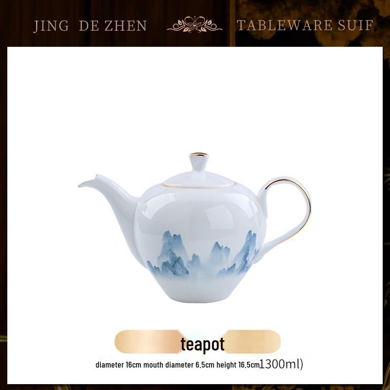 

Jingdezhen Hand-Painted Bone China Teapot