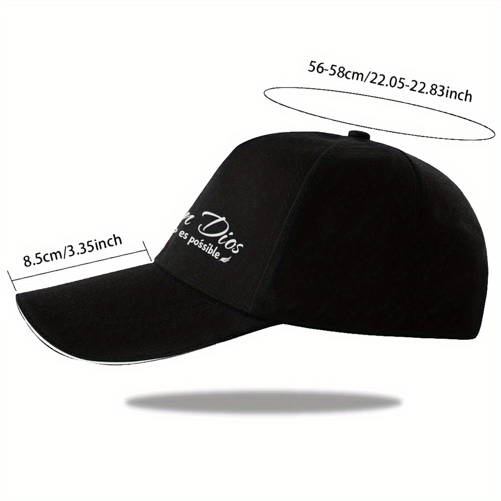 1pc Spanish Inspirational Baseball Cap Con Dios Todo Es Posible with God Anything Is Possible Black with White Lettering