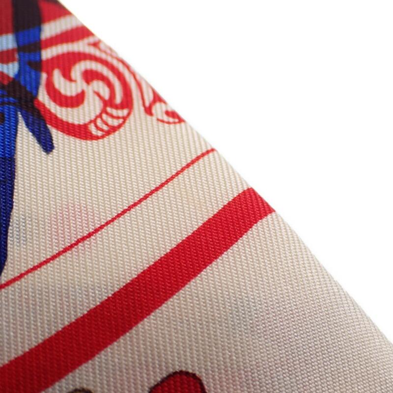 HERMES   scarf Ivory/Red silk Women