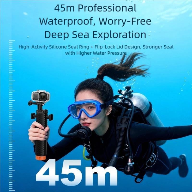 45m Depth Waterproof Protective Case For Cameras With Shockproof Design And High Clarity Glass Cover AntiScratch Shell