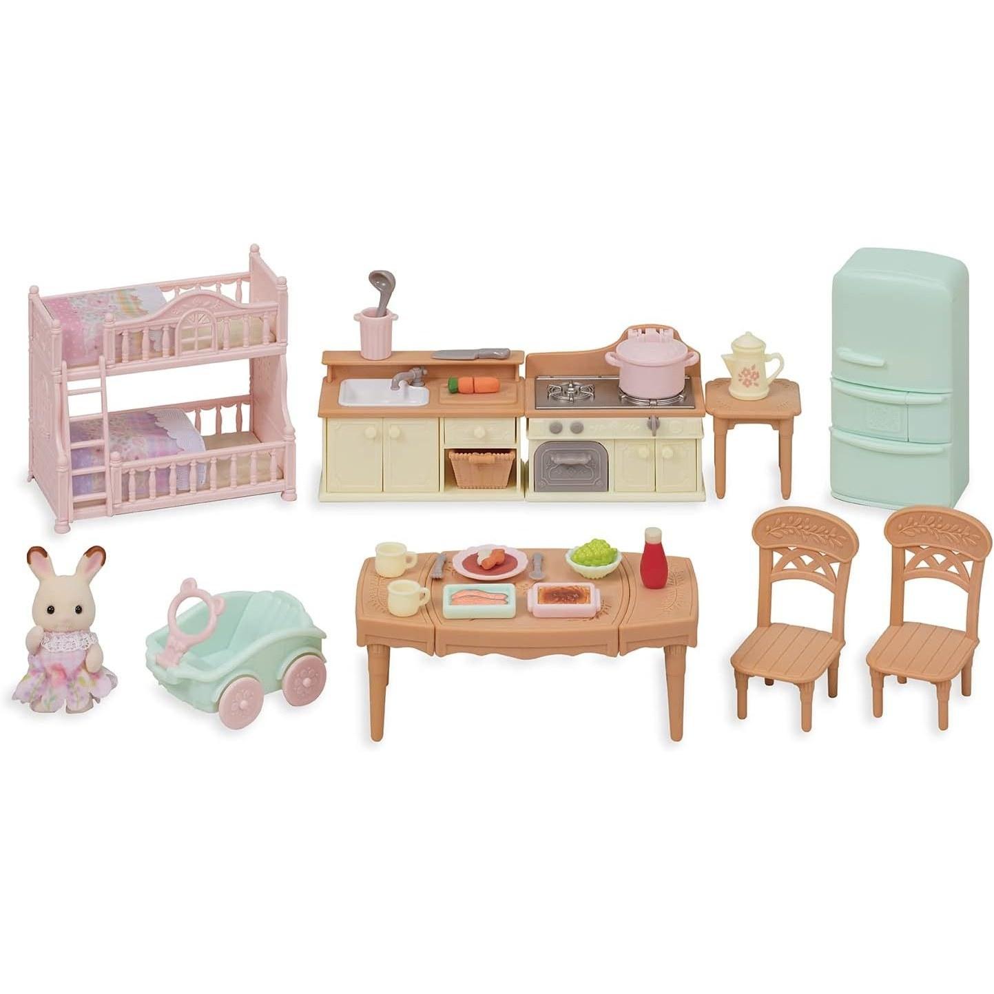 Epoch Sylvanian Families Large House Red Roof Recommended Furniture Set - Koto Cooking Se-210