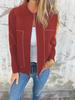 2024 Autumn/Winter Slimming Casual Zipper Jacket - Plain Color Bestseller for Warmth