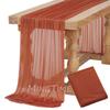 Caminho de Mesa Macio Rosa Blush Poeira Gaze Rústico Boho Natural Casamento Festa Chá de Bebê Jantar Ornamento Decoração