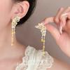 Long Butterfly Fringed Earrings To Modify The Face, Temperament Flying Together, Light Luxury High-end Dress, Blue Earrings