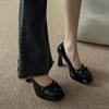 Buty na obcasie damskie nowe seksowne grube obcasy temperament niszowe wodoodporne platforma wszechstronne buty Mary Jane