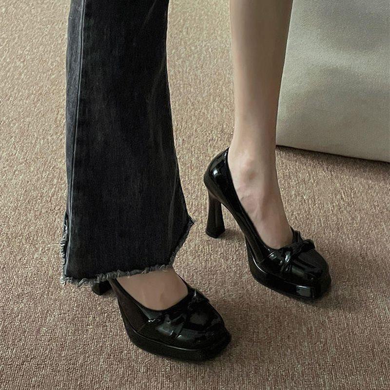 Buty na obcasie damskie nowe seksowne grube obcasy temperament niszowe wodoodporne platforma wszechstronne buty Mary Jane