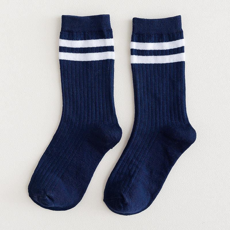 

Харадзюку Ретро Винно-красные Носки до середины икры Хлопковая Вязка Полосатые Длинные Носки Полоска Японские Школьницы Милые Свободные Носки Мода One Size