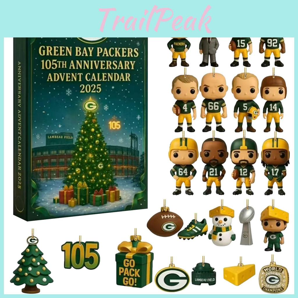 Green Bay Packers Jubiläums-Adventskalender Acryl Weihnachtsdeko Geschenk für Sportfans