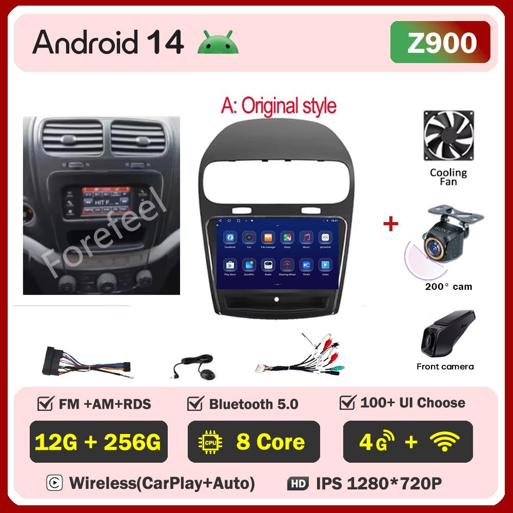 Car Android For Dodge Journey Fiat Leap 2012 -2020 Car Radio Video Stereo No 2din Touch Screen WIFI DVD Bluetooth 5G Automotive