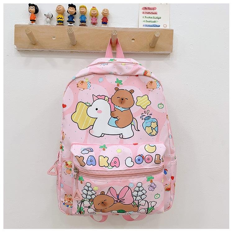 

Школьный рюкзак Новый школьный рюкзак Капибара Свежий и милый модный повседневный рюкзак розовый