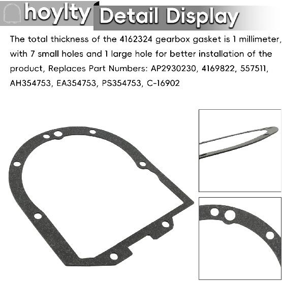 4162324 Transmission Case Gasket Compatible with KitchenAid Mixer K45, K5, KSM75, KSM90, KSM150, WP4162324, 4169822 (4 Pack)