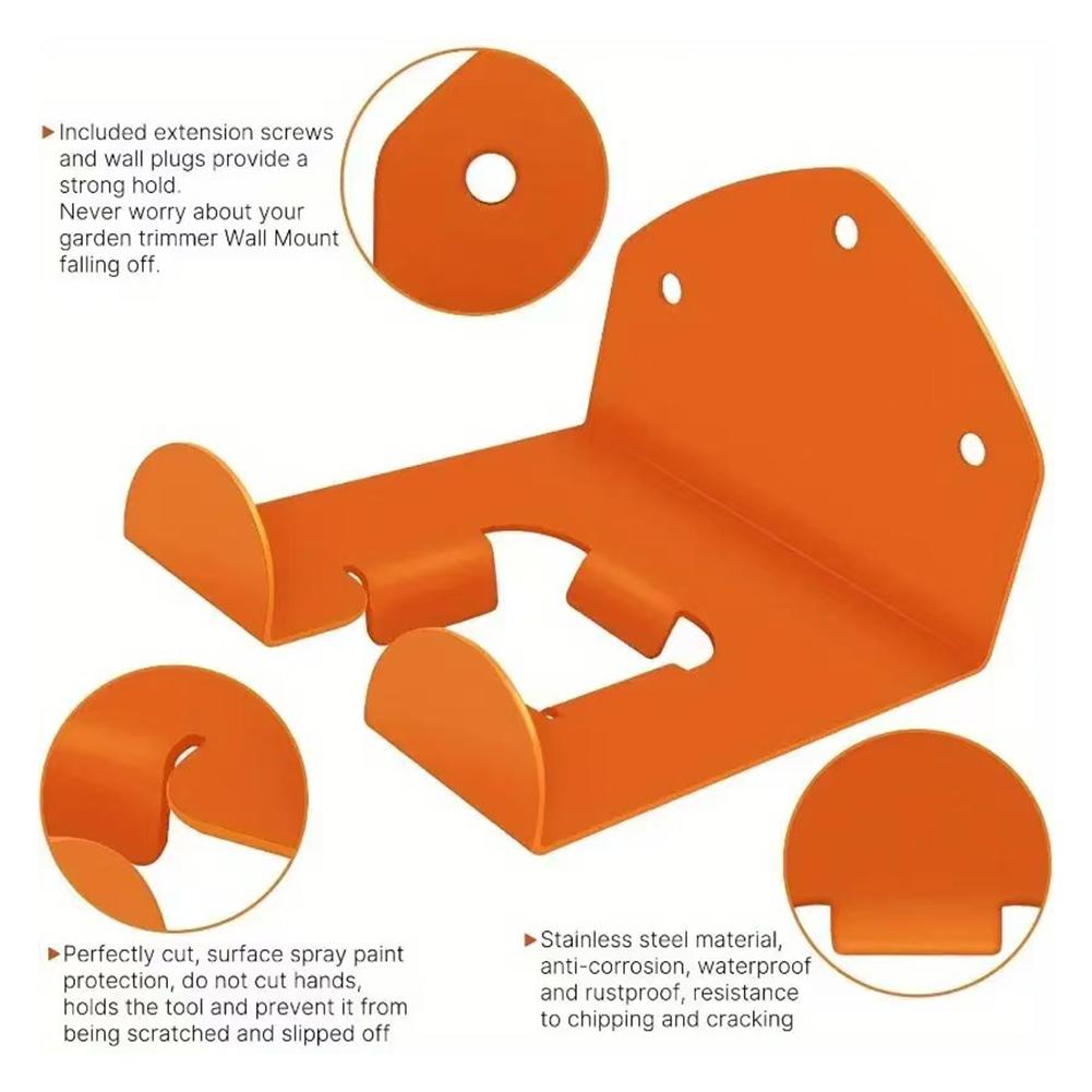 Space Saving Wall Hook For Push Lawn Mower Easy Installation Stable Weedeater Rack For Gardens Power Tool